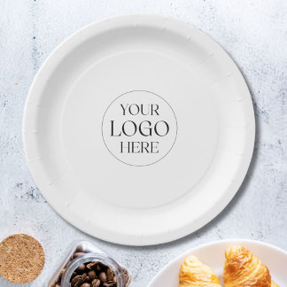 Assiettes En Carton Logo d'entreprise personnalisé simple