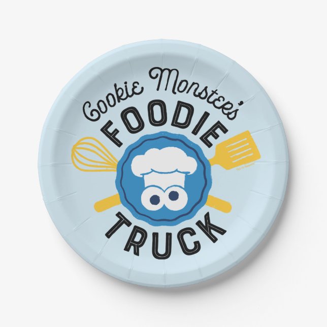 Assiettes En Carton Logo du camion fourré de Cookie Monster (Devant)