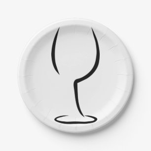 Assiettes En Carton Logo du vin