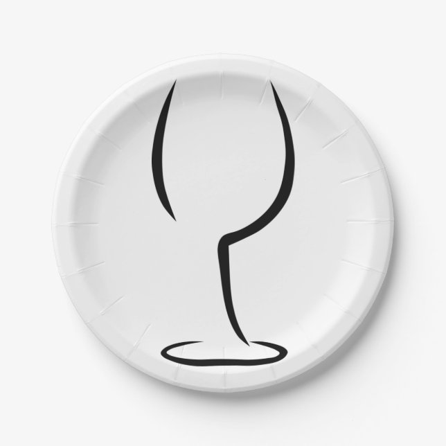 Assiettes En Carton Logo du vin (Devant)