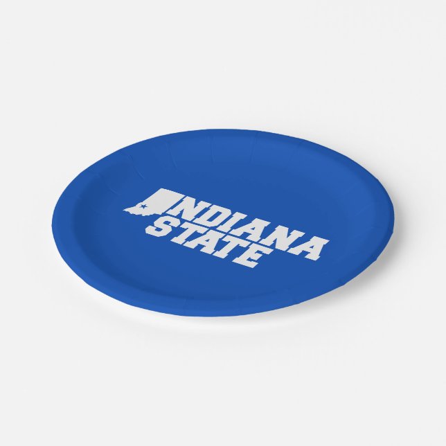 Assiettes En Carton Logo Indiana State (Angle)