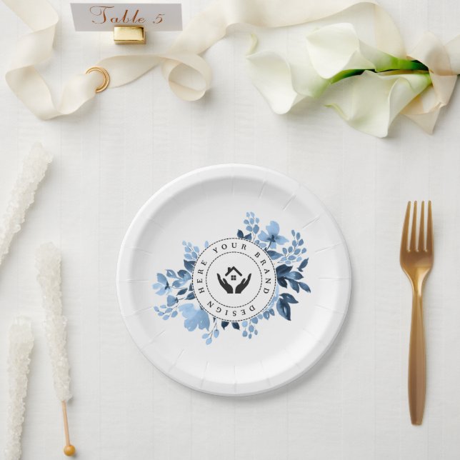 Assiettes En Carton Logo personnalisé minimaliste simple et promotion  (Mariage)
