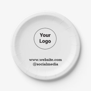 Assiettes En Carton Logo personnalisé simple et élégant ici société