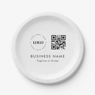 Assiettes En Carton Logo professionnel personnalisé QR Code Société Pa