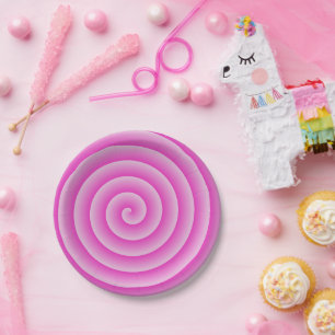Assiettes En Carton Lollypop rose