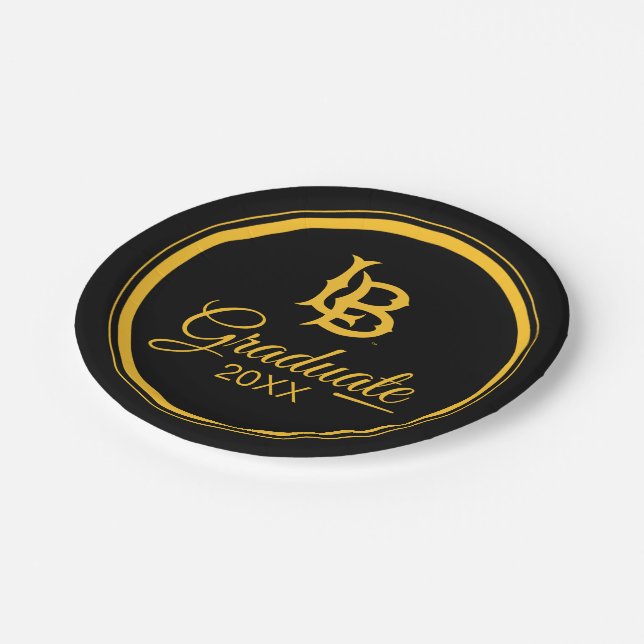 Assiettes En Carton Long Beach State Logo Graduation (Angle)