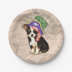 Assiettes En Carton Long manteau Chihuahua Pirate