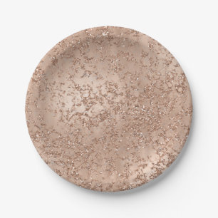 Assiettes En Carton L'or rose rougissent craquement fascinant rose
