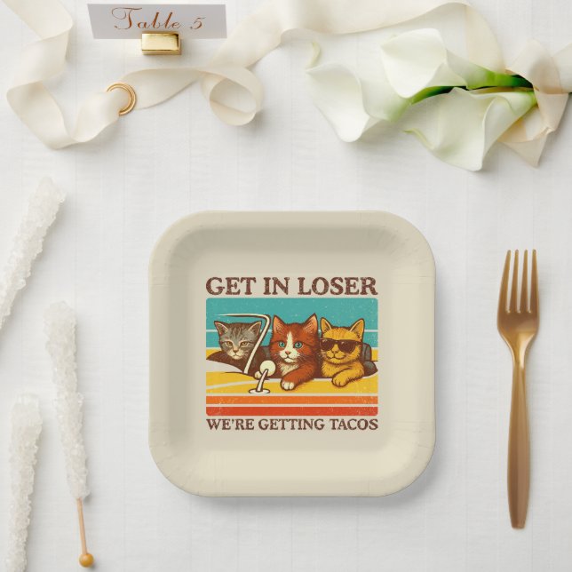 Assiettes En Carton Loser, on prend des tacos (Mariage)