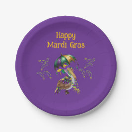 Assiettes En Carton Louisiana Pelican Mardi Gras party