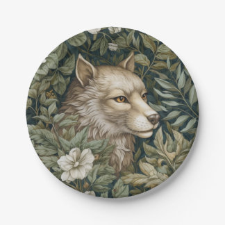 Assiettes En Carton Loup Art nouveau en feuille