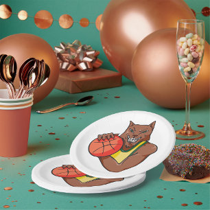 Assiettes En Carton Loup de basket-ball