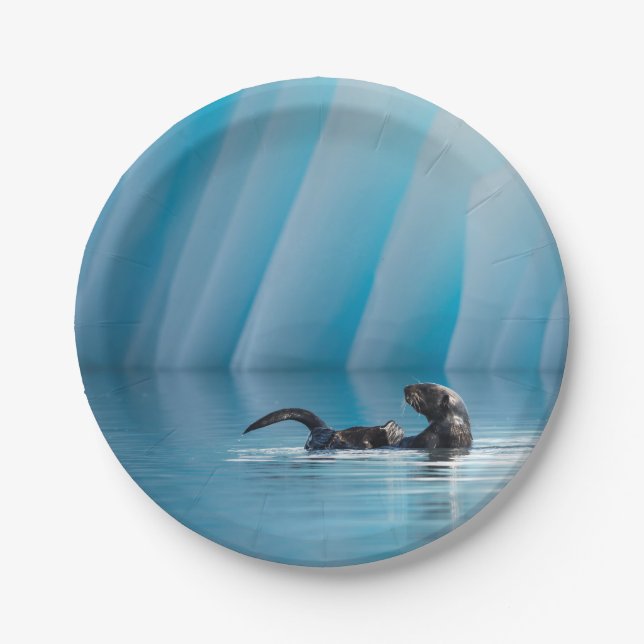 Assiettes En Carton Loutre de mer espiègle (Devant)