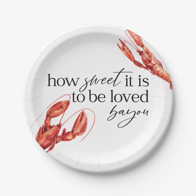 Assiettes En Carton Love Bayou Crawfish (Devant)