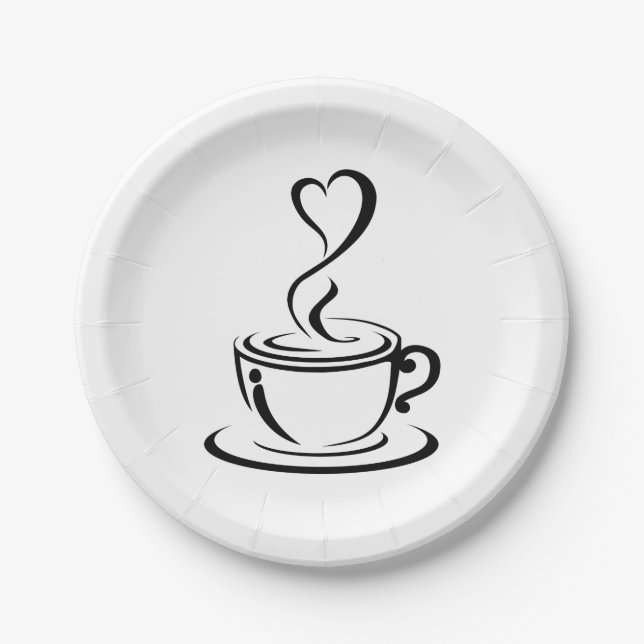 Assiettes En Carton Love Coffee (Devant)
