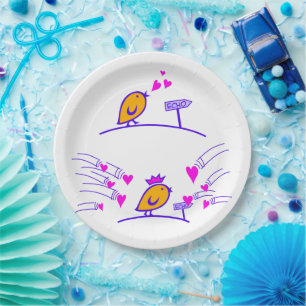 Assiettes En Carton LOVE ECHO - Comic Birds Tweetlercools 3