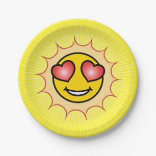 Assiettes En Carton Love Emoji coucher de soleil