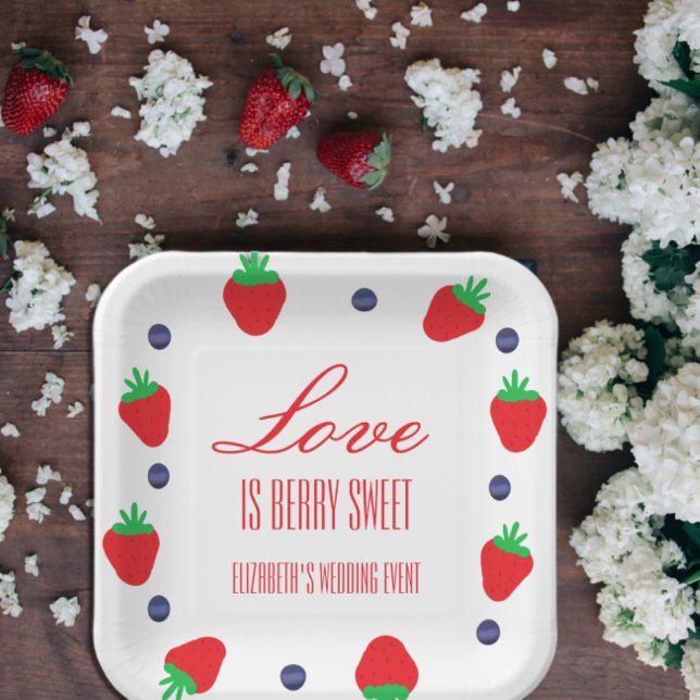 Assiettes En Carton Love Is Berry Sweet Fruit Mariage (Créateur téléchargé)