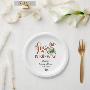Assiettes En Carton Love Is Brewing douche de mariée en terre cuite ca