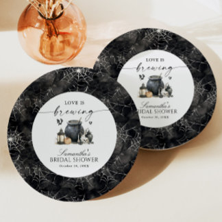 Assiettes En Carton Love Is Brewing Halloween Fête de Mariage