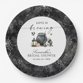Assiettes En Carton Love Is Brewing Halloween Shower de Mariage