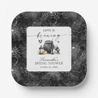 Assiettes En Carton Love Is Brewing Halloween Shower de Mariage