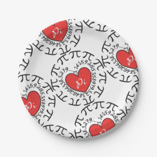 Assiettes En Carton Love Pi 3.14 Plaque Papier
