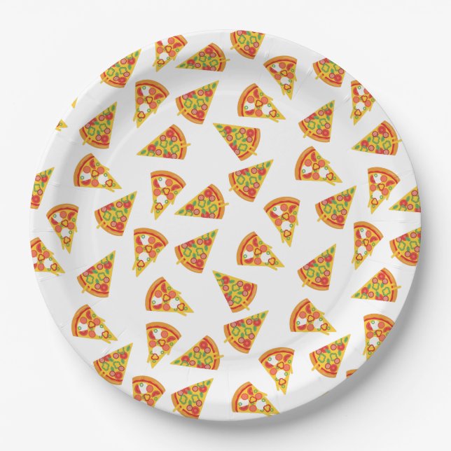 Assiettes En Carton Love Pizza (Devant)