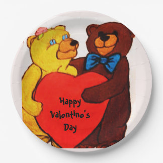 ASSIETTES EN CARTON LOVE YOU TEDDY BEAR