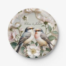 Assiettes En Carton LoveBird Floral Party Plate