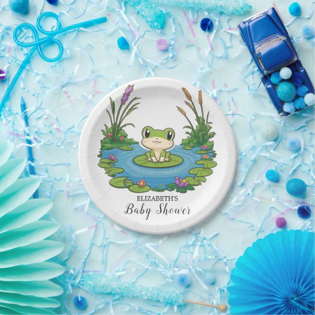 Assiettes En Carton Lovely Mystical Frog Baby shower (Fête)