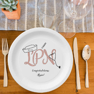 Assiettes En Carton LPN Rose Gold Nurse décoration de la fête de remis