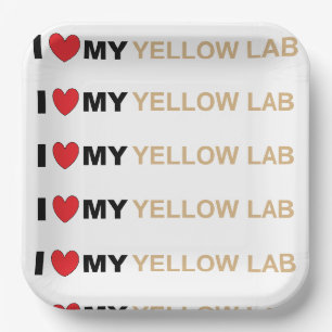 Assiettes En Carton LR amour jaune