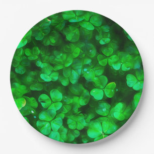 Assiettes En Carton Lucky Celtic Irish Green Shamrocks