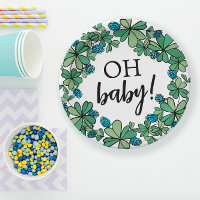 Lucky Charm Clover Oh Baby Boy Baby shower