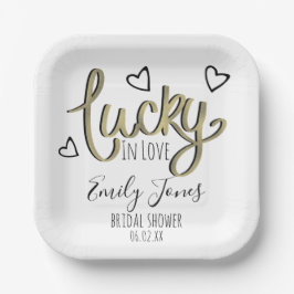 Assiettes En Carton Lucky in Love Hearts Bridal Shower