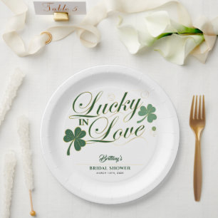 Assiettes En Carton Lucky in Love St Patrick's Modern Fête des mariées