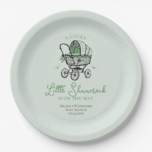 Assiettes En Carton Lucky Little Shamrock St patrick Baby shower