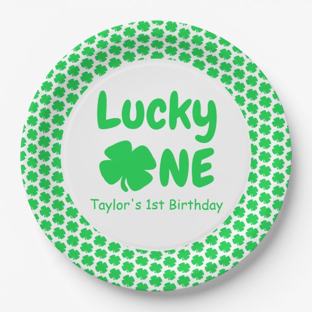 Assiettes En Carton Lucky One 1er anniversaire (Devant)