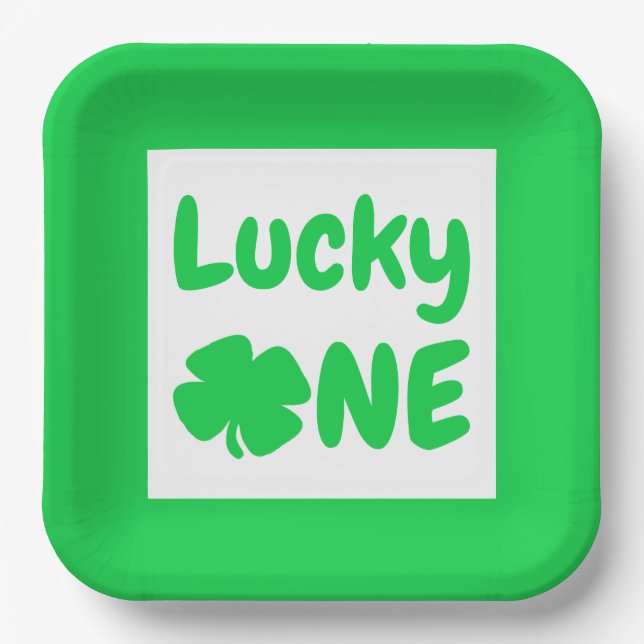 Assiettes En Carton Lucky One St Patrick's Day 1er anniversaire (Recto)
