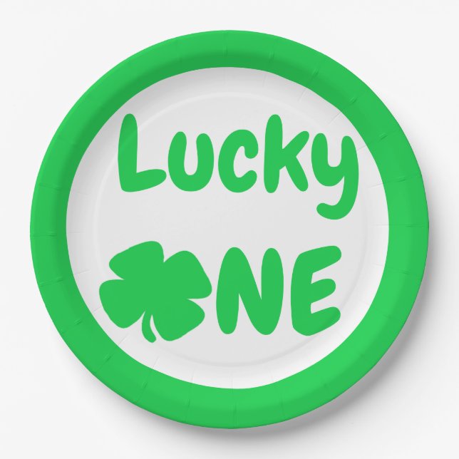 Assiettes En Carton Lucky One St Patrick's Day 1er anniversaire (Devant)