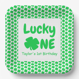 Assiettes En Carton Lucky un 1er Anniversaire Plaque Papier