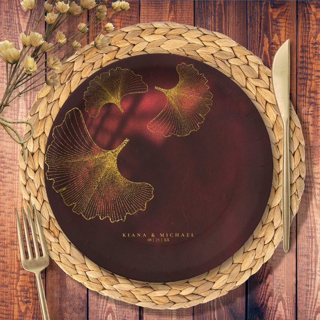 Assiettes En Carton Lumière de la lune Mariage2 Bourgogne ID881 (Créateur téléchargé)