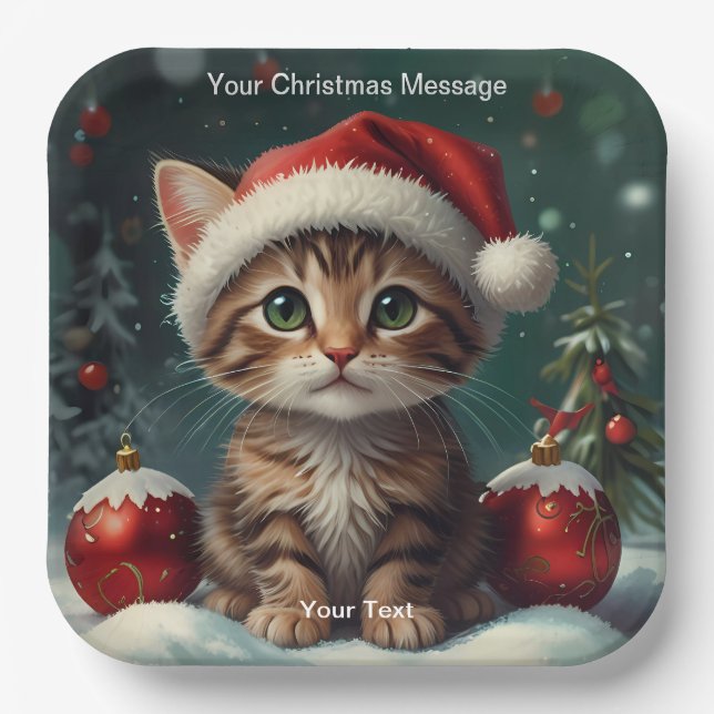 Assiettes En Carton Lumière de Noël enchantée (Recto)