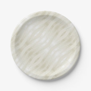 Assiettes En Carton Lumière noble texturée beige et blanc