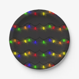 Assiettes En Carton Lumières de Noël scintillantes