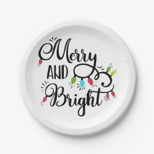 Assiettes En Carton lumières de vacances joyeuses et lumineuses