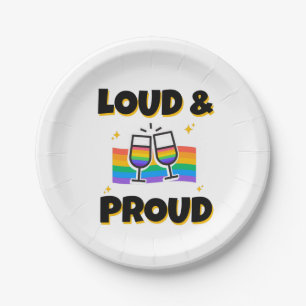 Assiettes En Carton Lunettes arc-en-ciel de la Fierté LGBT Loud