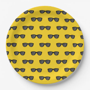 Assiettes En Carton Lunettes de soleil de dessin cool