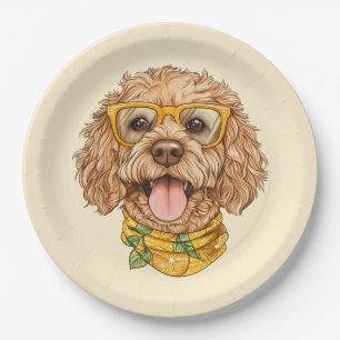 Assiettes En Carton Lunettes de soleil pour chien Goldendoodle mignon 
